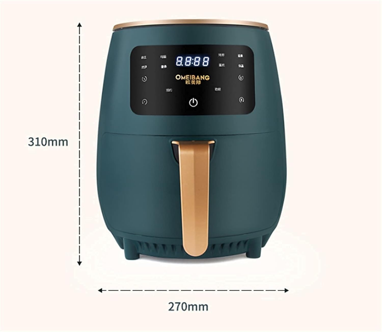 Air Fryer for Home Use 5L Electric No Fryer, Hot Air Fryer/5L Large Capacity 1200W Air Fryer/LCD Touch Screen/One-Button Home Kitchen 310 * 270Mm lofty ambition
