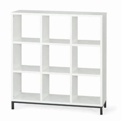 Better Homes u0026 Gardens 9 Cube Storage Organizer with Metal Base, White