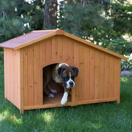 Boomer u0026 George Asymmetrical Dog House, Medium, Brown