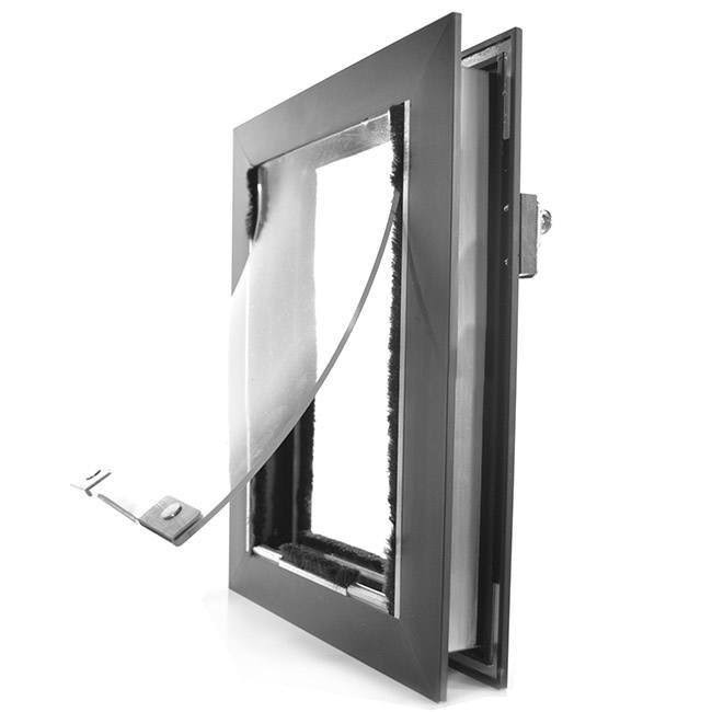 Hale Pet Door for Doors - Medium Aluminum Double Flap