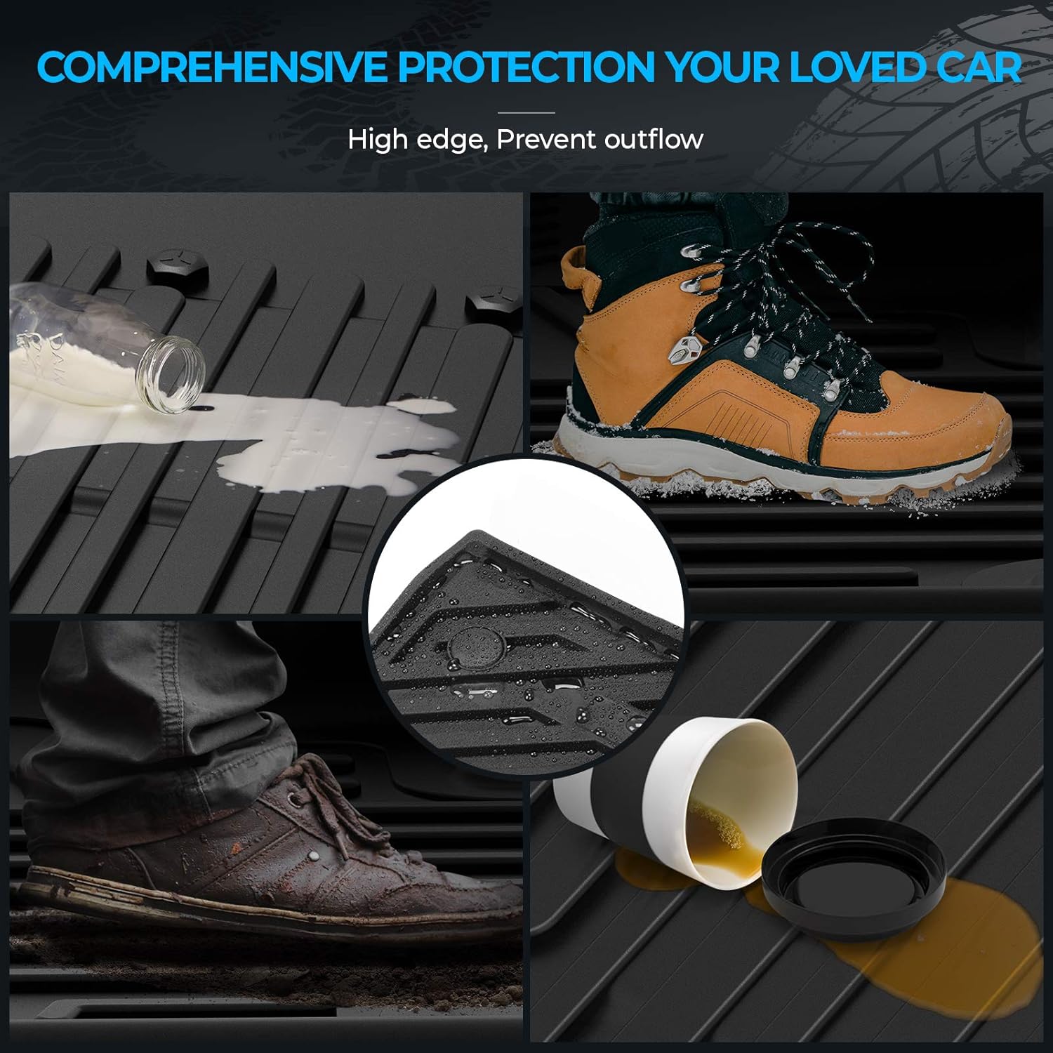 Floor Mat Liner Compatible with Ram 2012-2018 1500/2500/3500/4500/5500, 2019-2022 1500 Classic Models Quad Cab, Medesasi OEM Floor Mats Liners, with 1st Row Bucket Seat, Black, All-Weather Guard