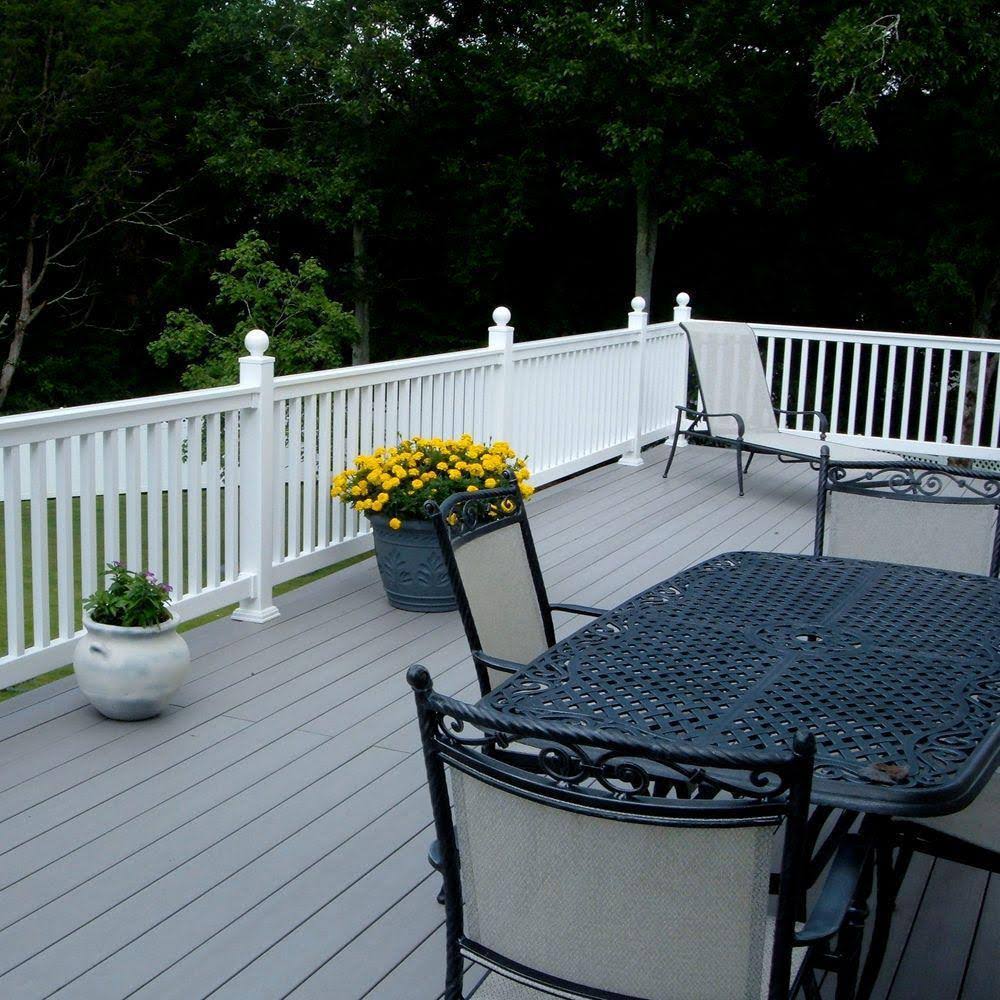 Weatherables Vanderbilt 3 ft. H x 8 ft. W White Vinyl Railing Kit