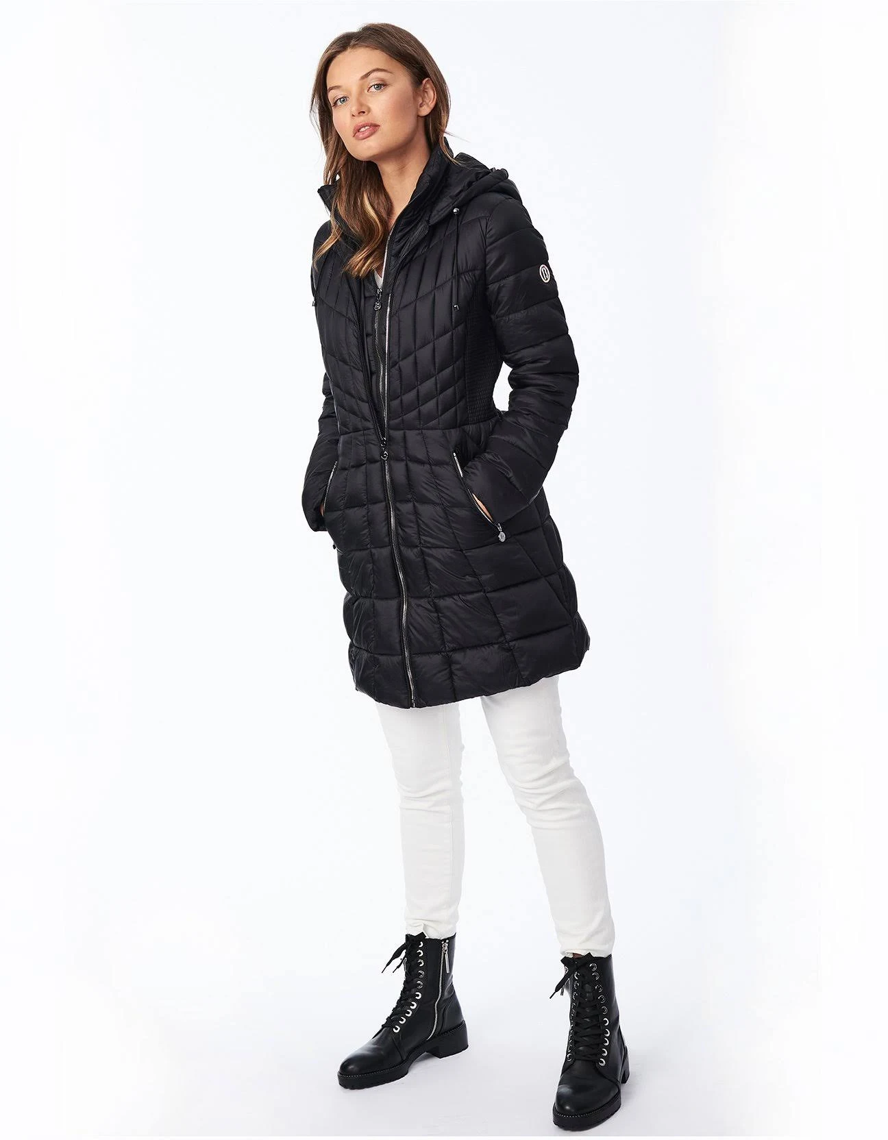 Bernardo Hooded Packable Puffer Coat - Black
