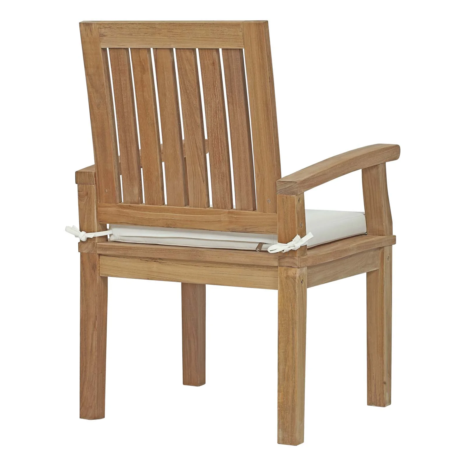 Modway Marina 7 Piece Outdoor Patio Teak Dining Set in Natural White