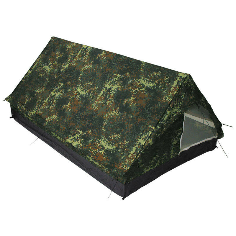 MFH 2 Person Tent Minipack with Mosquito Net Flecktarn Camo