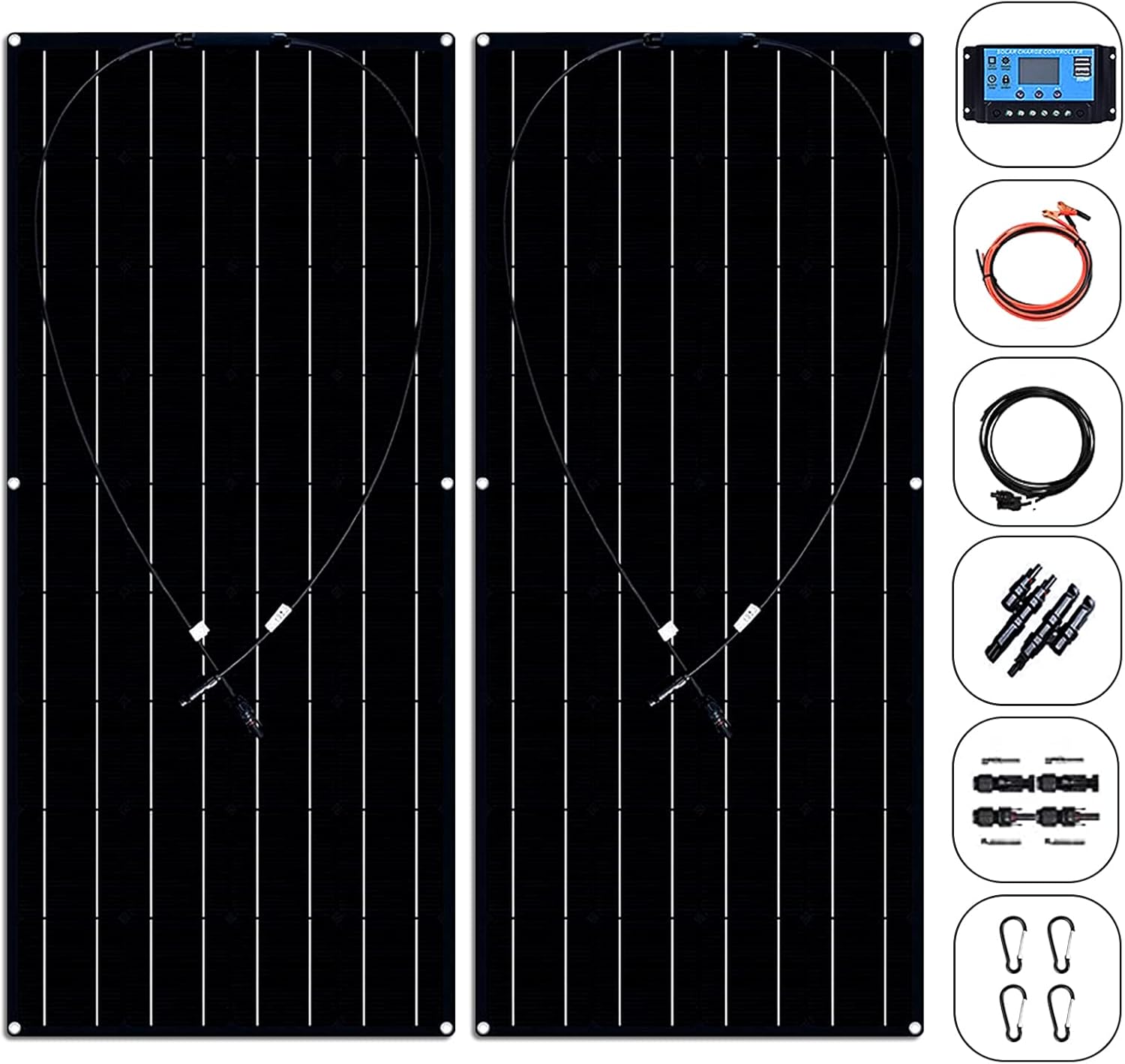 Solar Panel Kit 1200W 4X 300W Ip67 Waterproof with 40A Controller Solar Panels High-Efficiency Solar Modules Suitable for Ships, Rvs and Other Off-Grid Applications