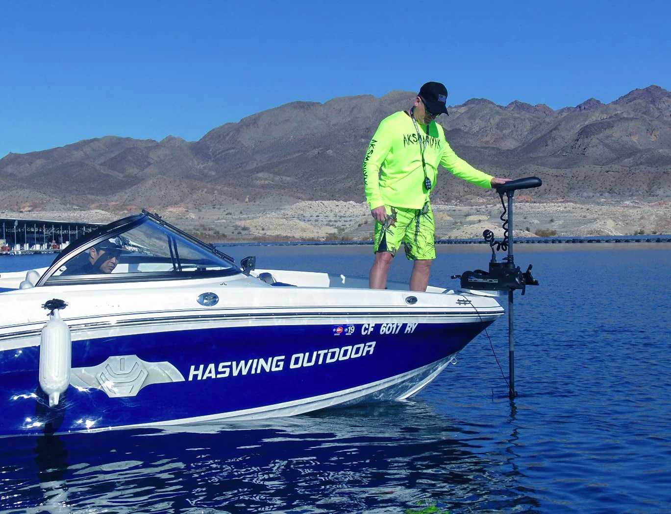 HASWING OUTDOOR Electric Trolling Motor 24V 80LB 48 Inch Shaft Cayman Bow Mount Boat Fishing Saltwater Freshwater with Remote Control