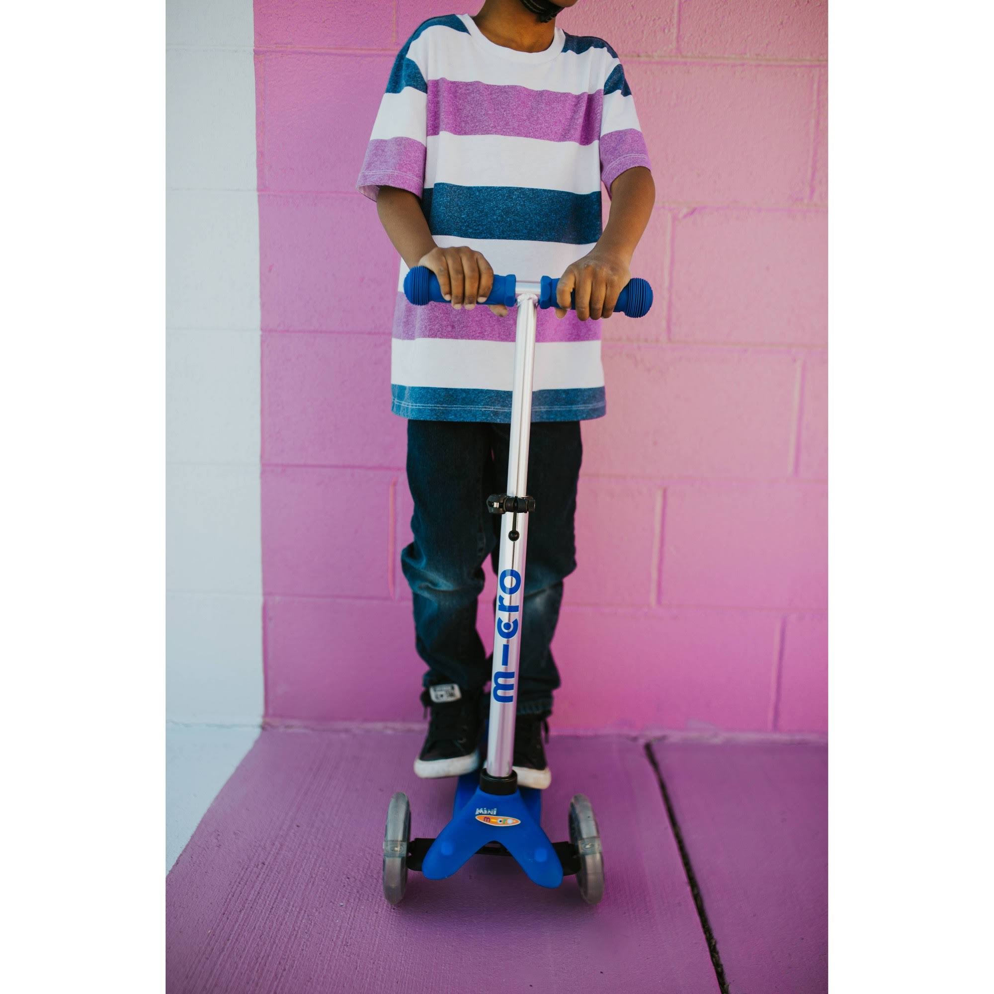 Micro Kickboard Mini Plus Kick Scooter with LED Lights - Blue