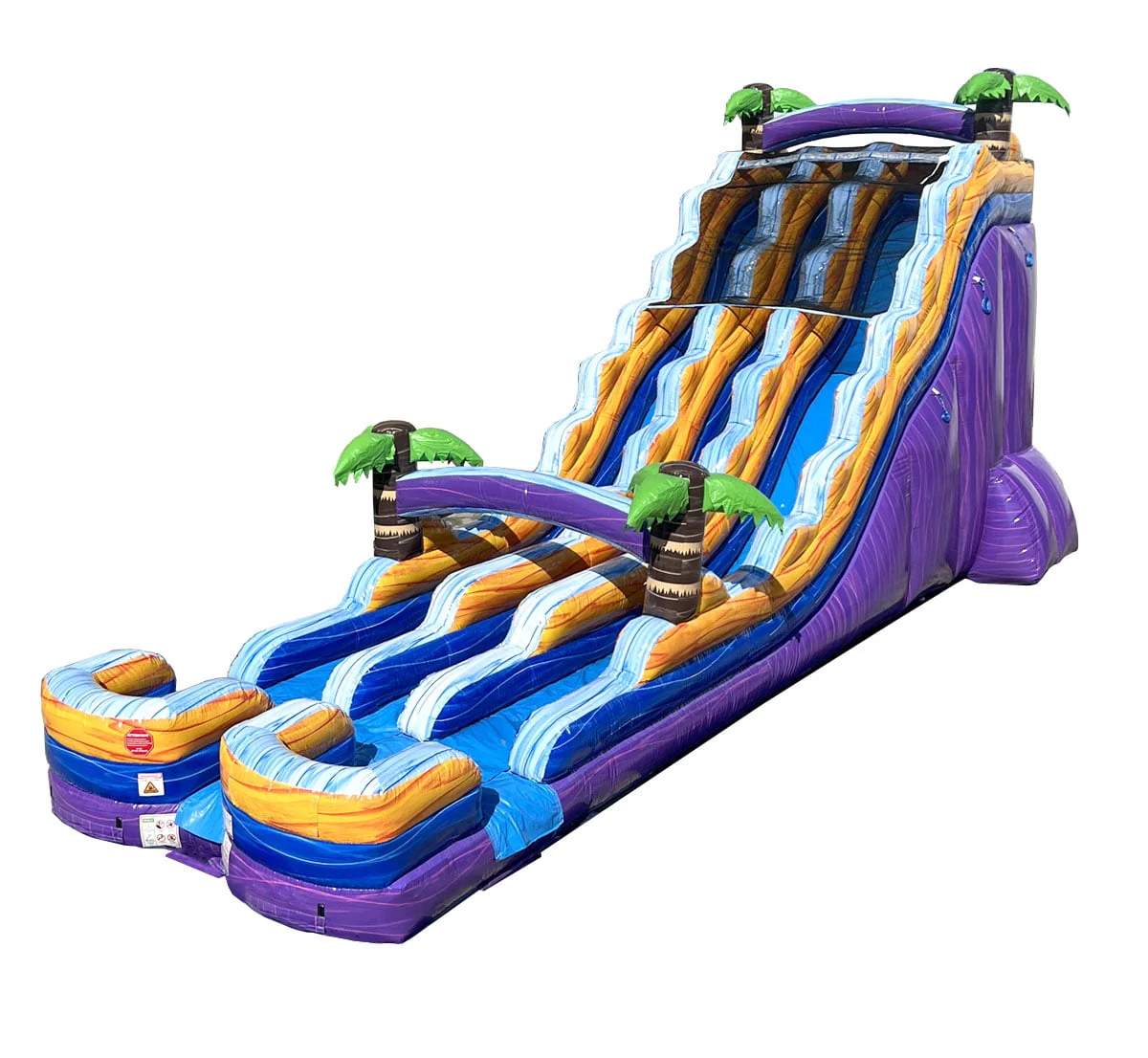 TentandTable Commercial Inflatable Water Slide, Rainbow Double Lane with Blower, 13'
