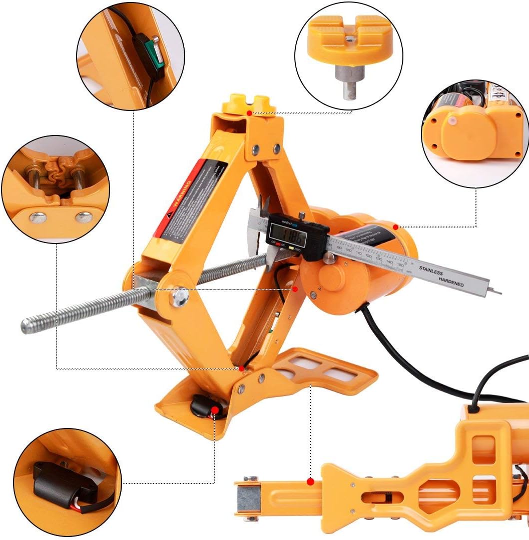 Electric Car Jack or Jack Set 2 Ton by ROGTZ DC 12v All-in-one Automatic Sedan Lift Scissor Jack Car Repair Tool,Jack Set Pack of 2