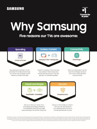 SAMSUNG Class QLED 4K Q60D Series Quantum HDR Smart TV w/Object Tracking Sound Lite, Motion Xcelerator, Slim Design, Gaming Hub, Alexa Built-in