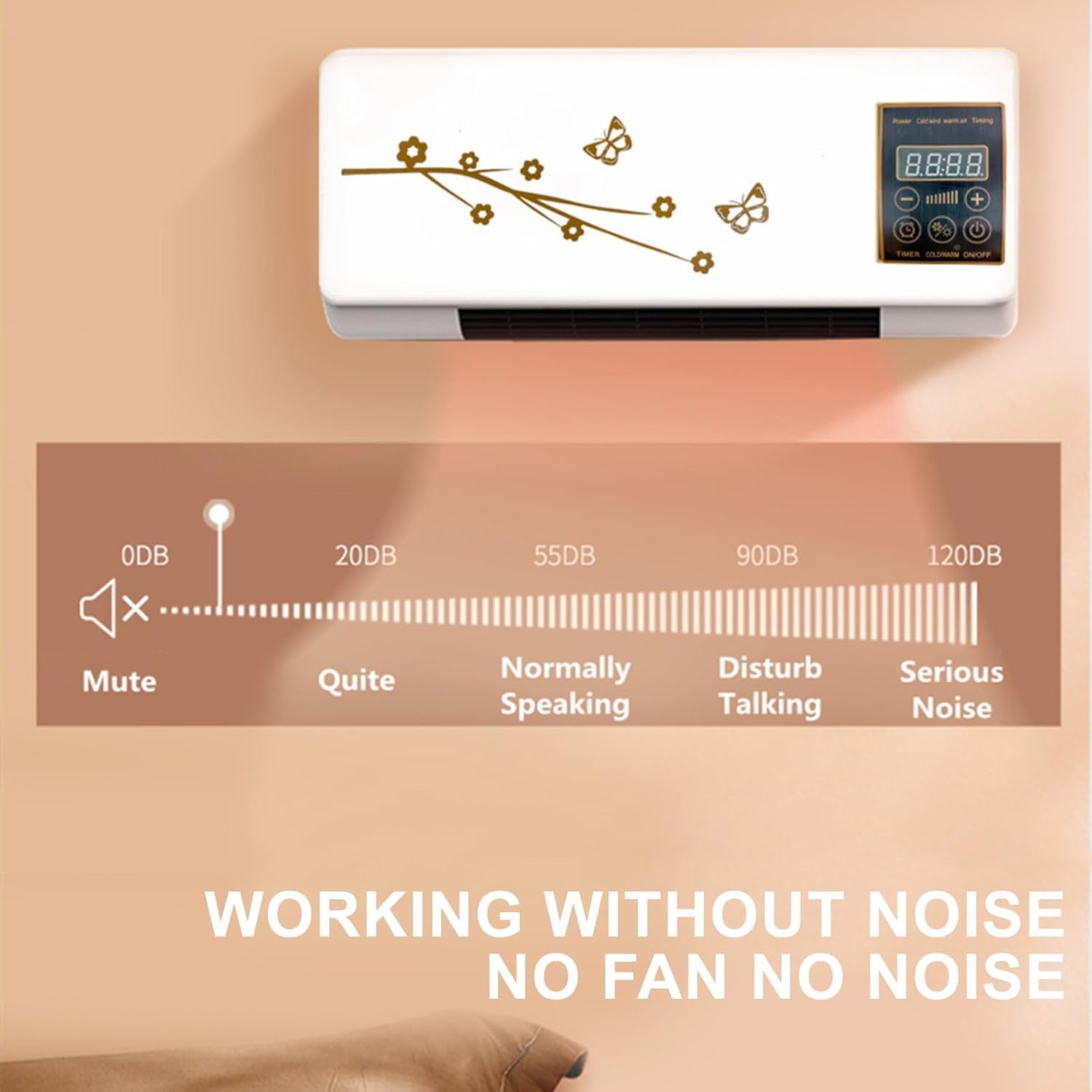 Air Conditioner Ductless Wall Air Conditioner with Remote Control 2024 Wall Air Conditioner for Bedroom Air Cooling Heating Fan for Bedroom Living Room