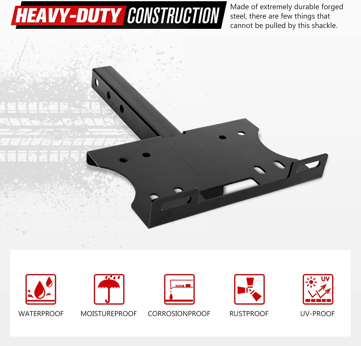 FIERYRED Winch Cradle Winch Mounting Plate Universal 2" Trailer Hitch Winch Mount Bracket 1,300 lb. - 16,500 lb. Capacity for Recovery Winches,Fit for ATV UTV Truck Pack of 2