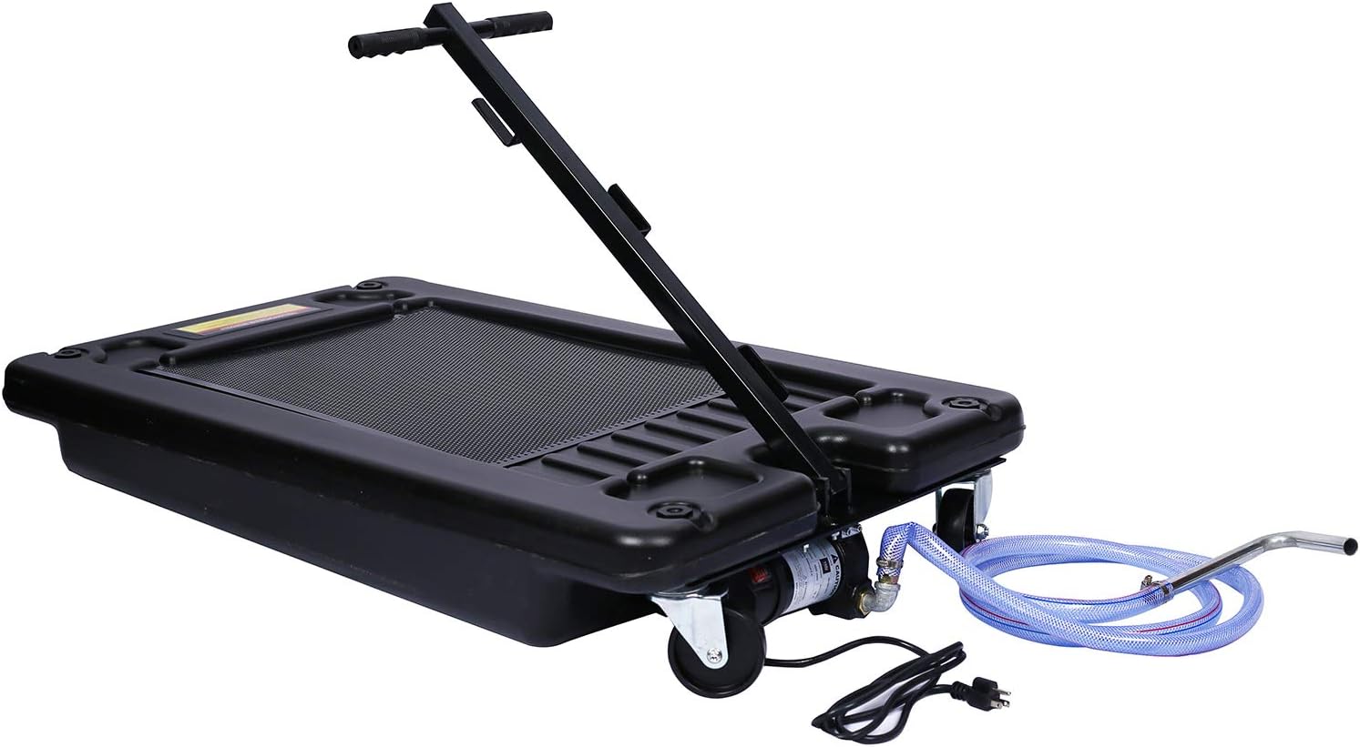HomVent Portable Oil Drain Pan with Electric Pump, 17 Gallon Low Profile Oil Drain Pan Truck Oil Change Pan for Cars, Trucks, SUVs, etc.