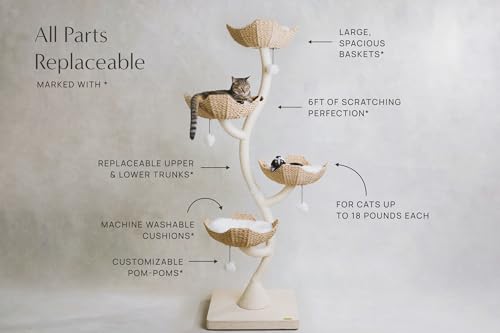 MAU 73" Tall Modern Cat Tree Scratching Tower for Large Cats, Scratching Post Condo, Cat Tower for Multiple Cats, Luxury Cat Gifts by Mau Lifestyle