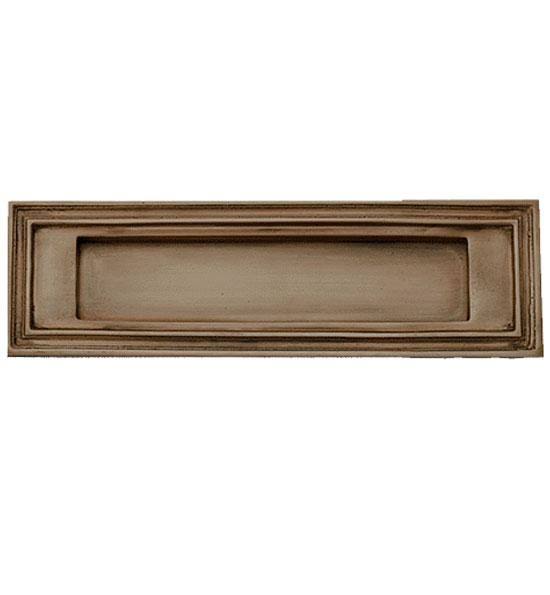 Mission Style Mail Slot for Front Doors (Antique Brass Finish)