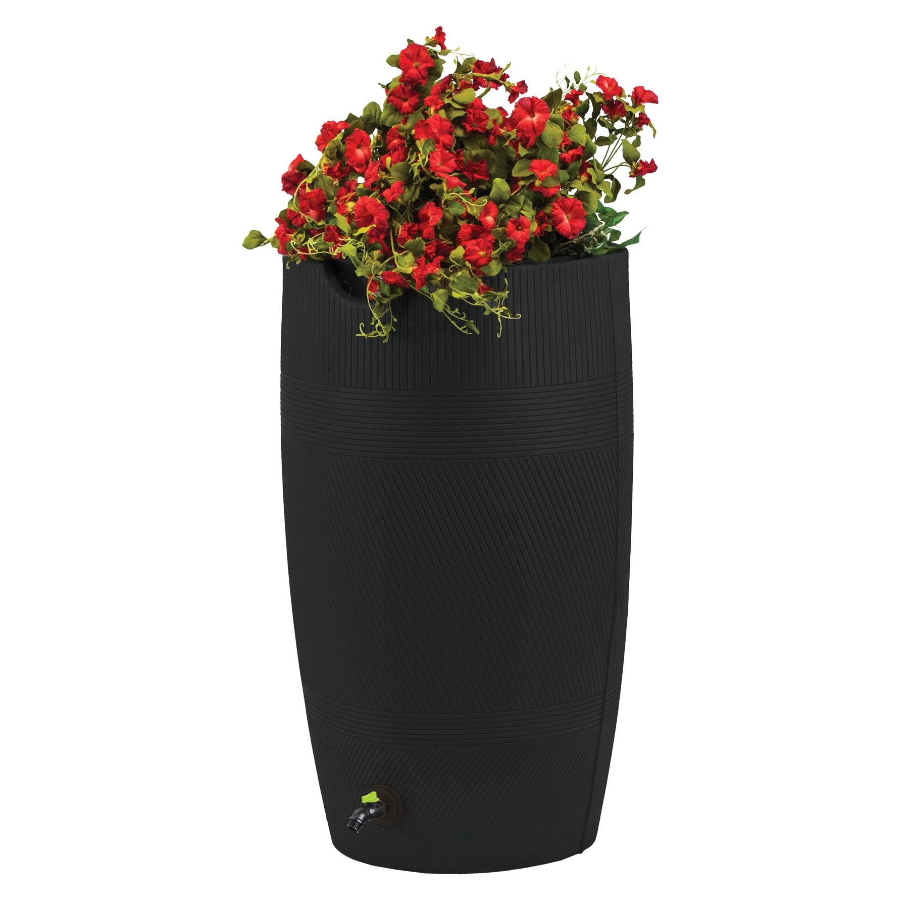 Good Ideas Impressions Eco Havana 50 gal. Rain Saver 100% Recycled Material, Black