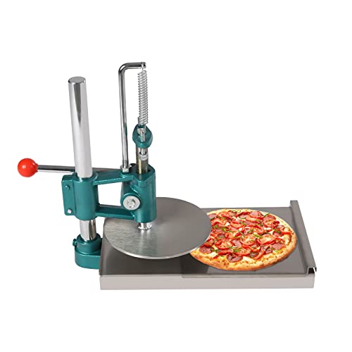 Manual Dough Press Machine Stainless Steel Dough Pizza Presser Large Press Plate Dough Flattening Machine for Pies Pizza Pastry Bread Maker, Home Commercial Use, Thickness Adjustable