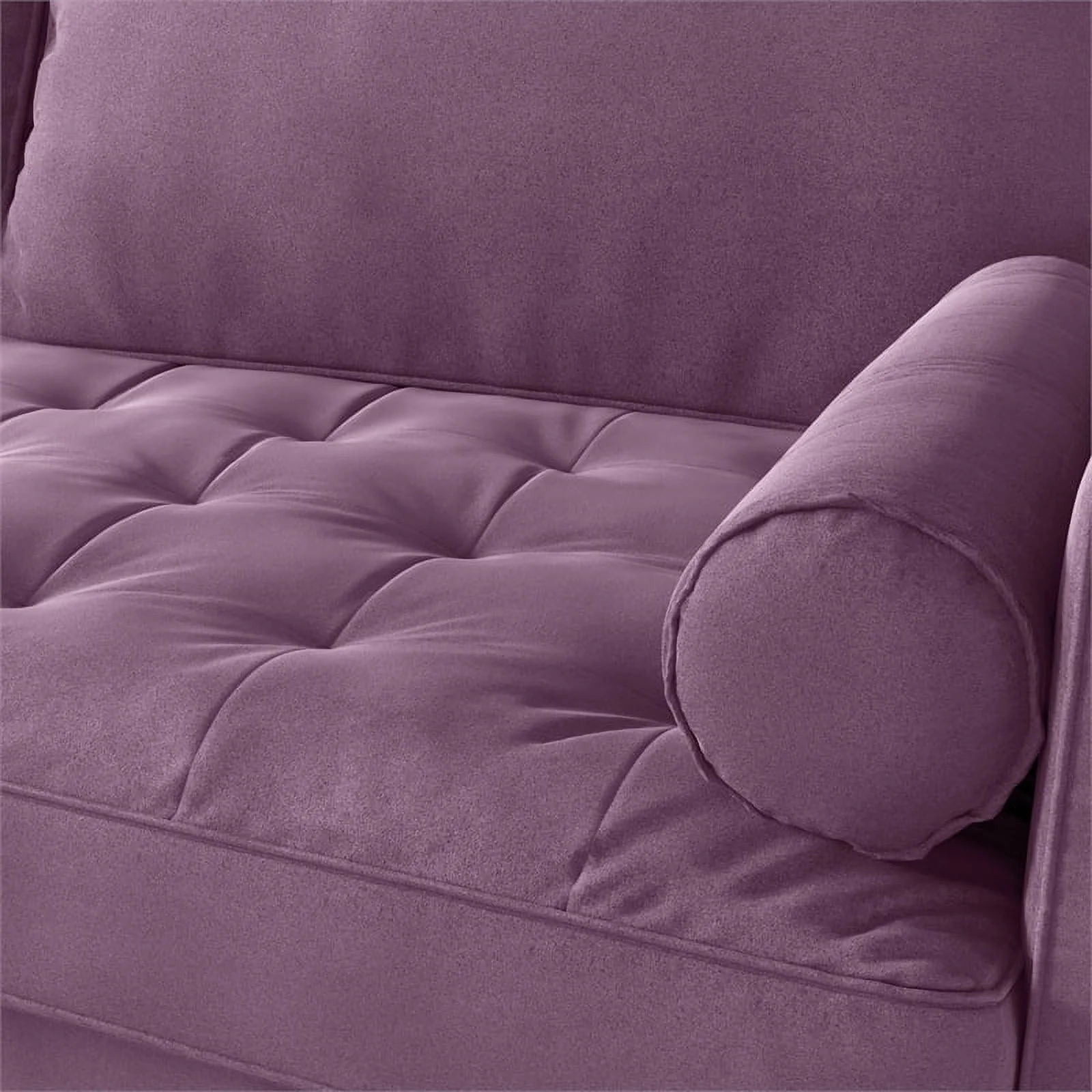 Pemberly Row Contemporary 70" Upholstered Velvet Sofa in Purple