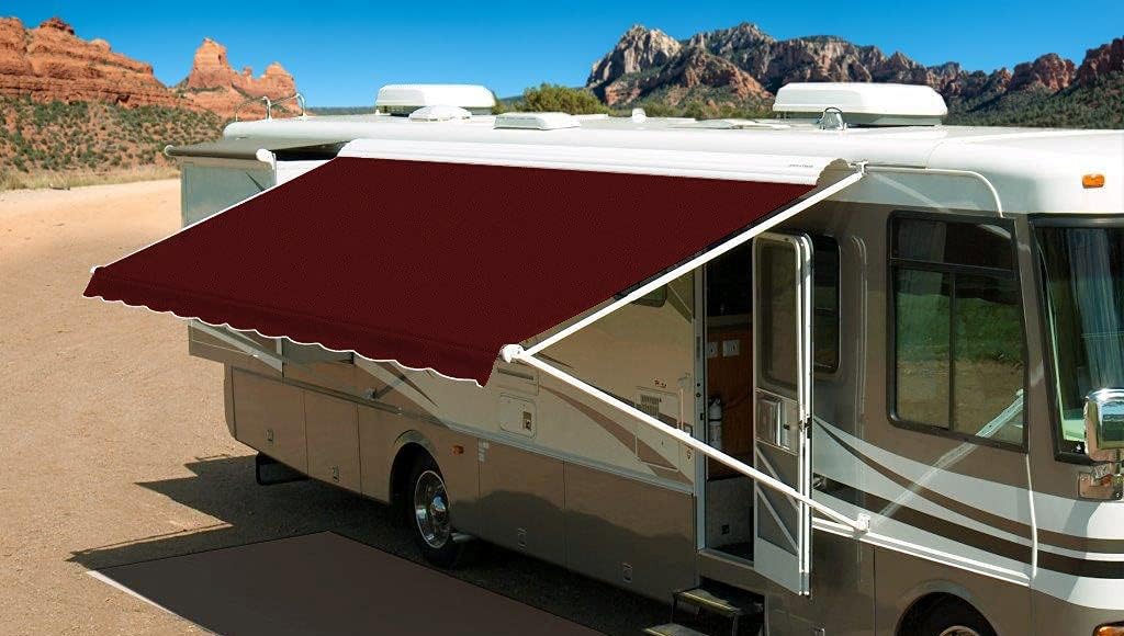 RV Awning Fabric Replacement - Acrylic for Dometic with existing Metal Cover (18' (Fabric 17'2"), Cadet Grey)