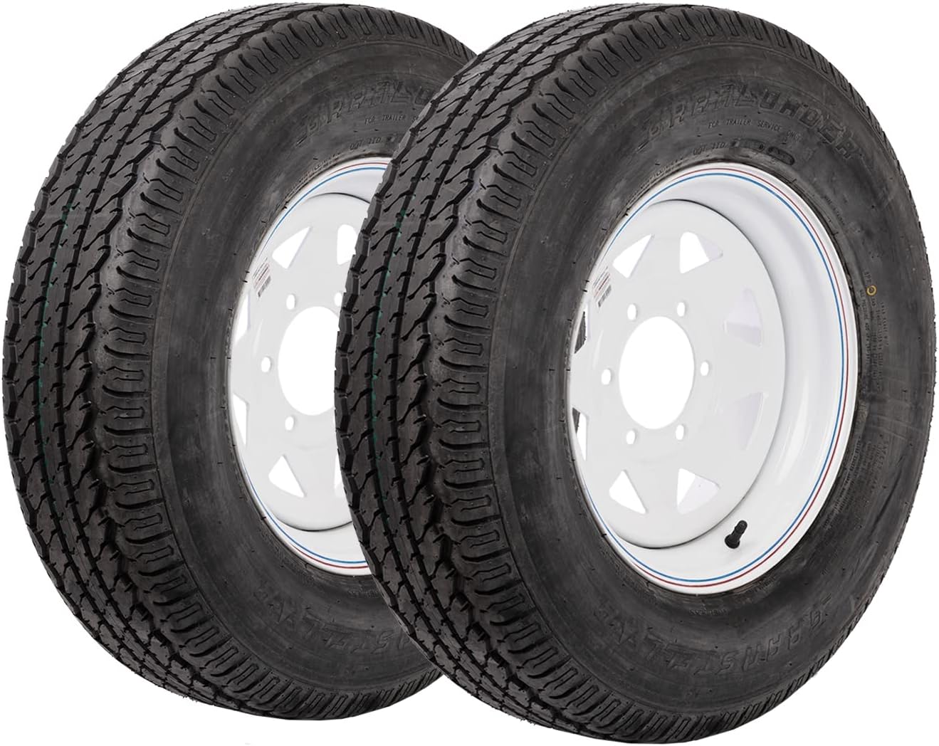 Gran Stellar Tire - ST225/75R15 | SPOKE/WHITE | 6x5.5 | Trailer Tire Mounted | RV Tire | Camper Tire (1)