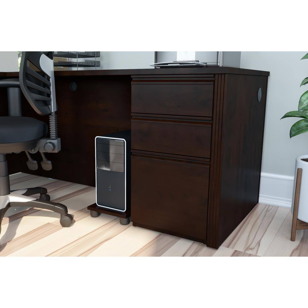Bestar 99620-2139 Prestige + Pedestal (ready-to-assemble) in Bordeaux Graphite