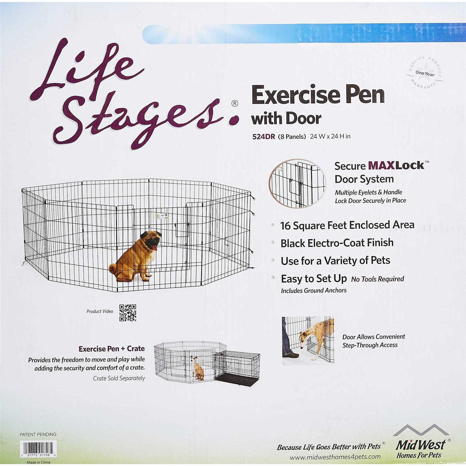 Midwest Contour Exercise Pen with Door for Dogs - Pet Supplies online store
