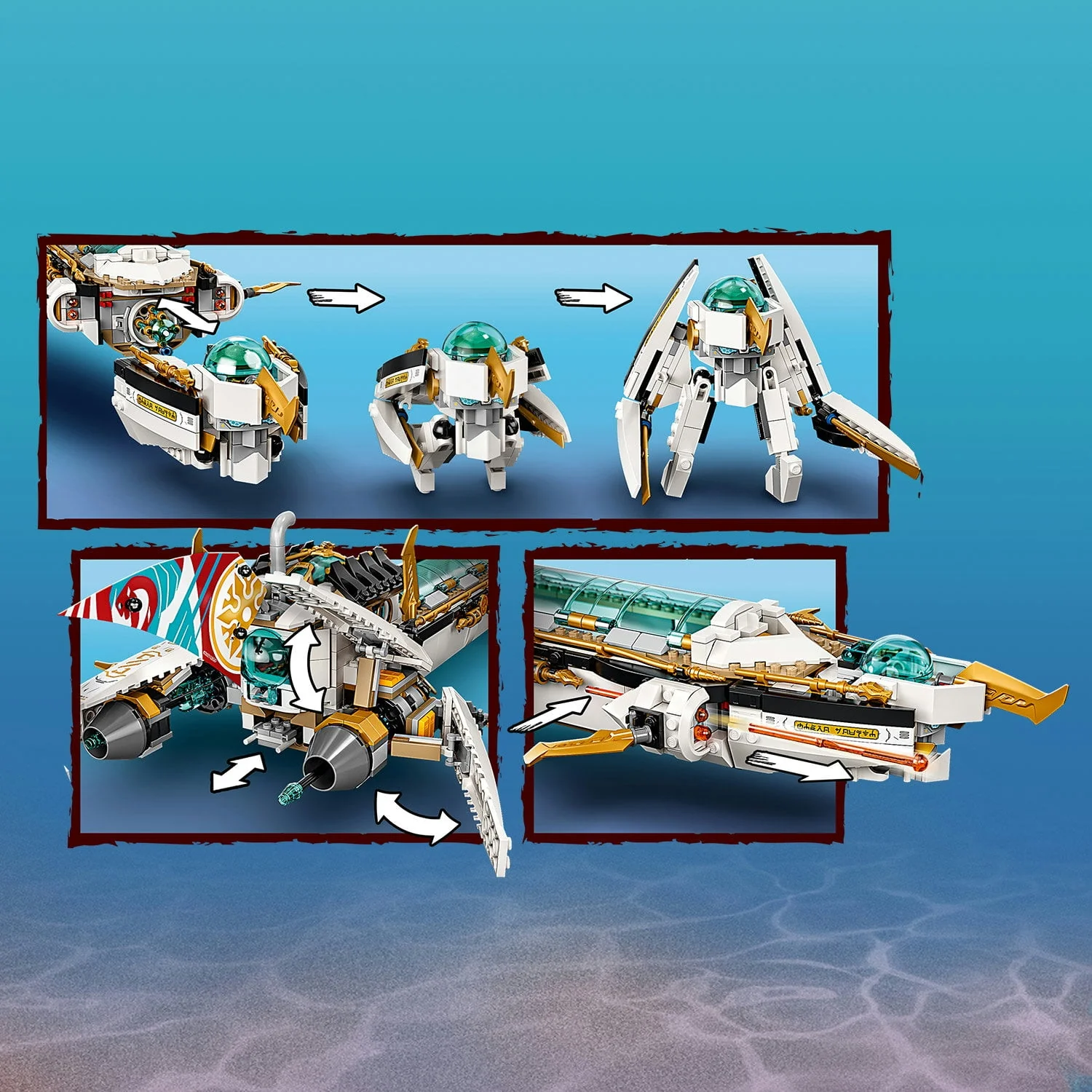 LEGO NINJAGO Hydro Bounty Building Set, 71756 Submarine Toy with Kai and Nya Minifigures, Ninja Toys, Gifts, Presents for Kids, Boys, Girls Age 9 Plus Years Old