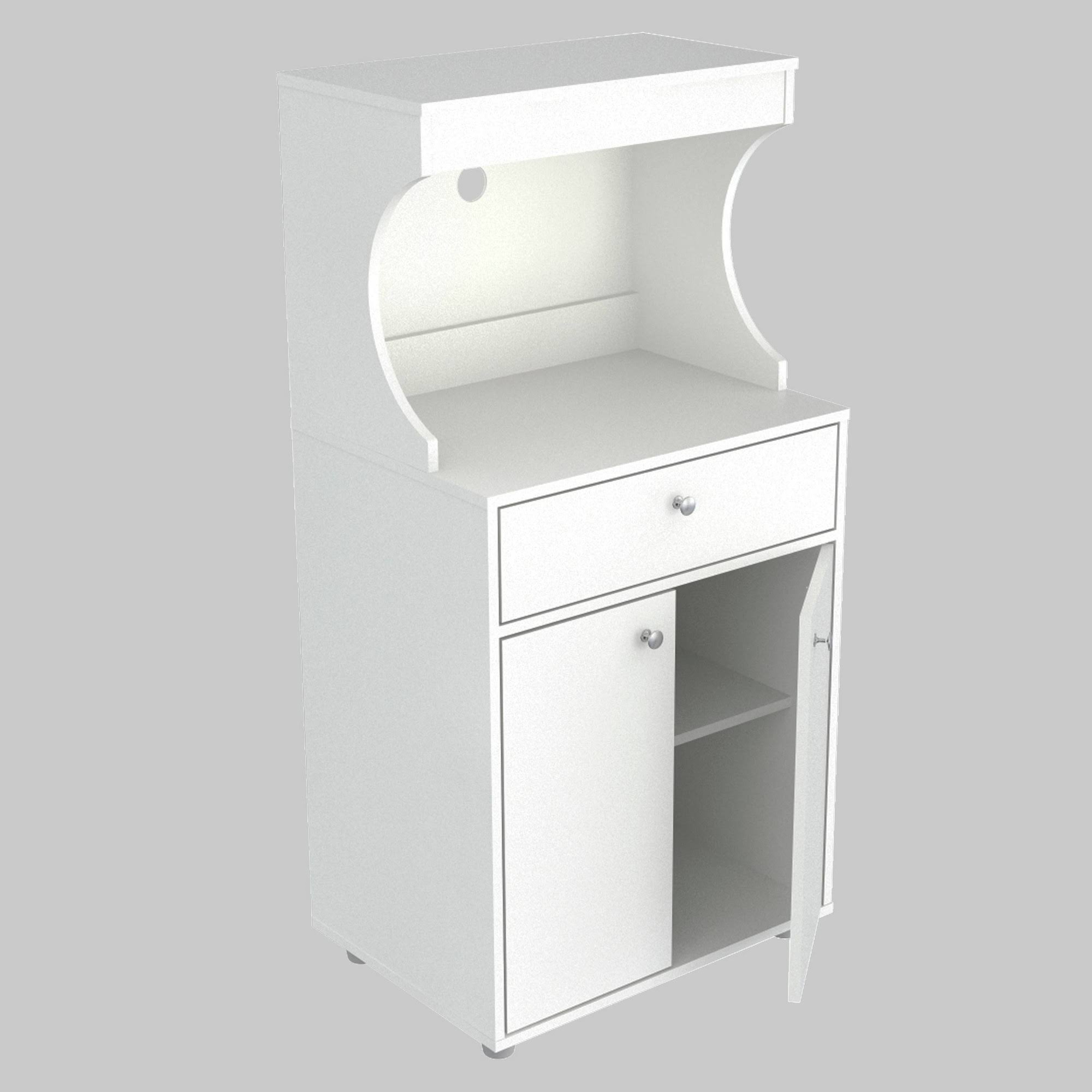Inval Galley Kitchen/Microwave Storage Cabinet, White