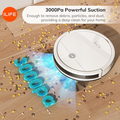 ILIFE A12 Pro Robot Vacuum and Mop Combo, Self Emptying Station for 60 Days, LiDAR Navigation, Home Mapping, No-Go Zones, 2.4G WiFi/App/Alexa/Remote Control, for Hard Floors, 110V