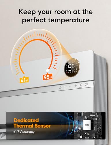 Dreo Smart Wall Heater, Electric Space Heater for Bedroom 1500W, 120° Vertical Oscillation, Adjustable Thermostat, Remote Control, 24H Timer, Easy-Mount Heater for Indoor Use, Works with Alexa, WH719S