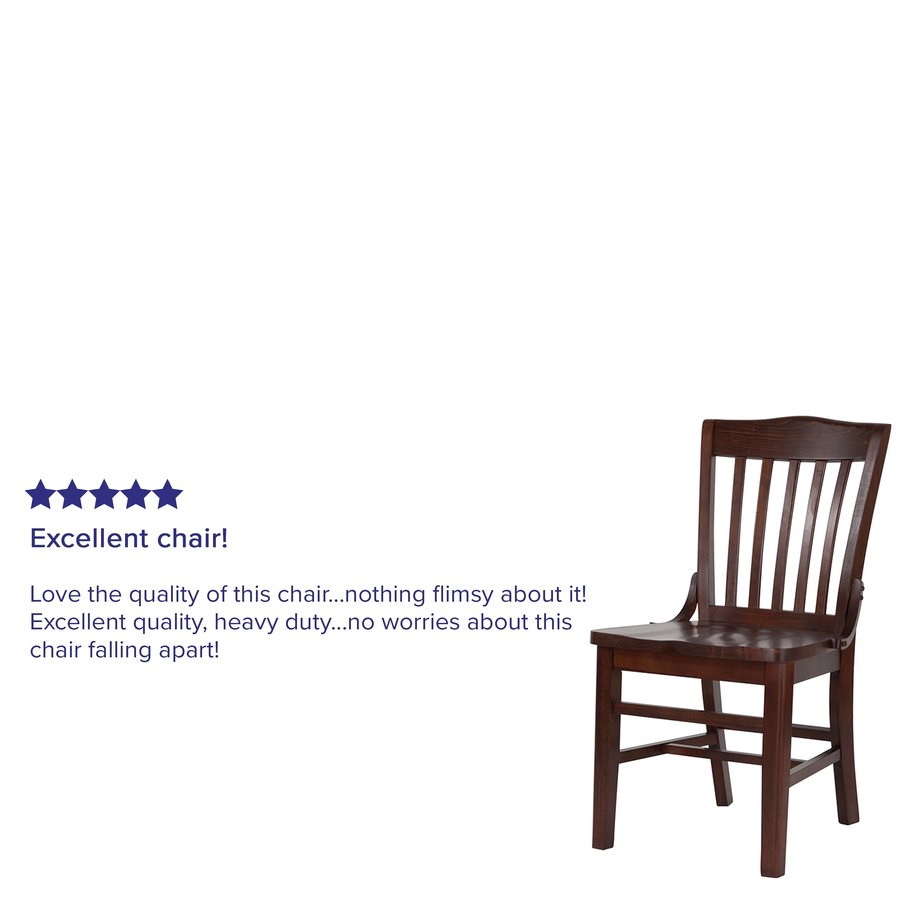 Flash Furniture HERCULES Series School House Back Walnut Wood Restaurant Chair