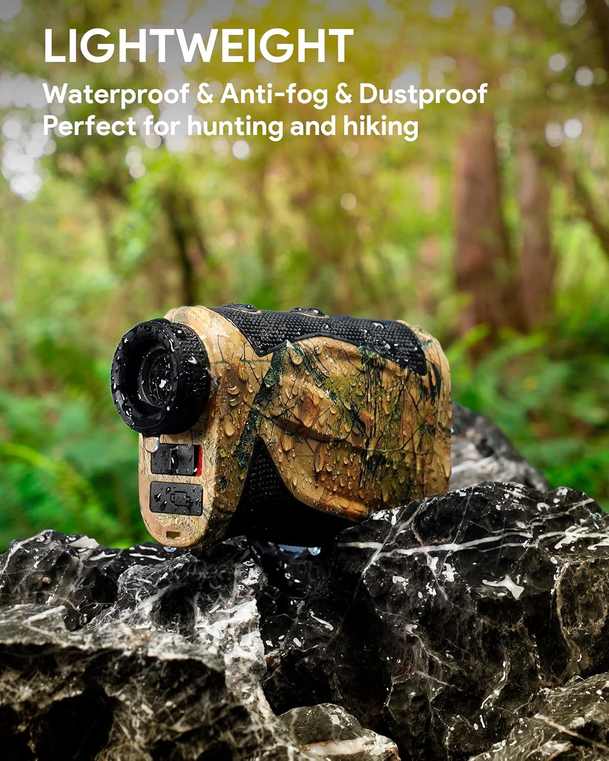 Hunting Rangefinder, Heartgon 1200 Yards Rechargeable Rangefinder for Hunting, 6X Magnification, High-Precision Continuous Scan/Distance/Angle/Speed Waterproof Bowhunting Rangefinder