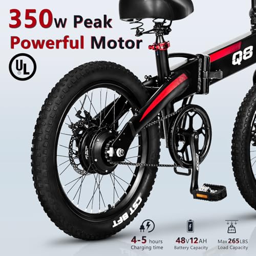 Electric Bike for Adults, Ebike, Electric Bicycle with 576WH Removable Battery,14"/20" Folding Ebike, 20MPH,20+ Miles(MAX),500W High Motor,Multi-Shock Absorption,UL 2849,Commuting Mini E Bikes