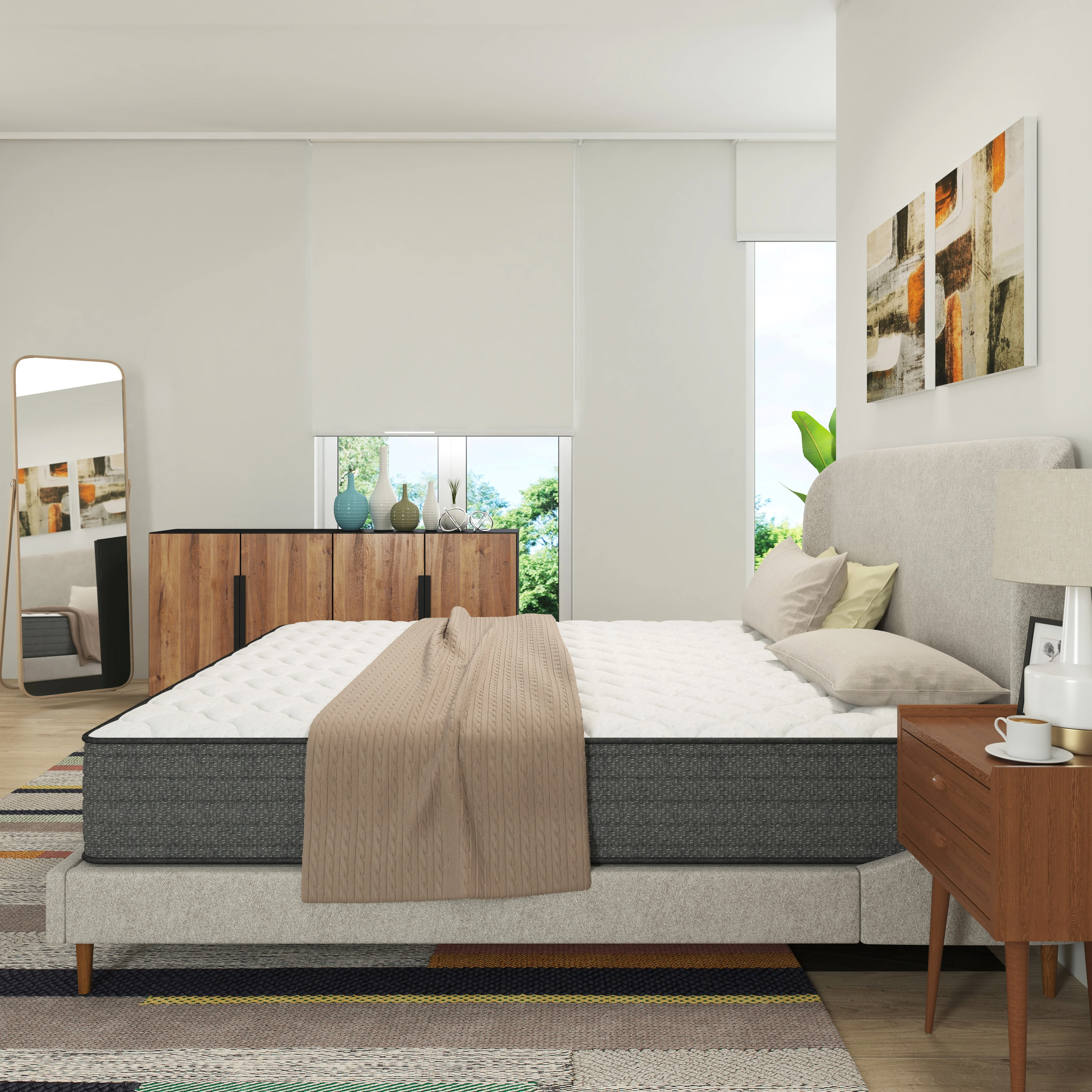 NapQueen Victoria 12" Medium Firm, Hybrid of Cooling Gel Infused Memory Foam and Pocket Spring Mattress, Queen Size