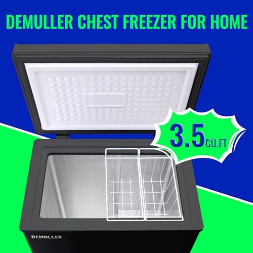 DEMULLER Chest Freezer with Electronic Panel, Accurate Temperature Display to 1℉ for Any Spaces