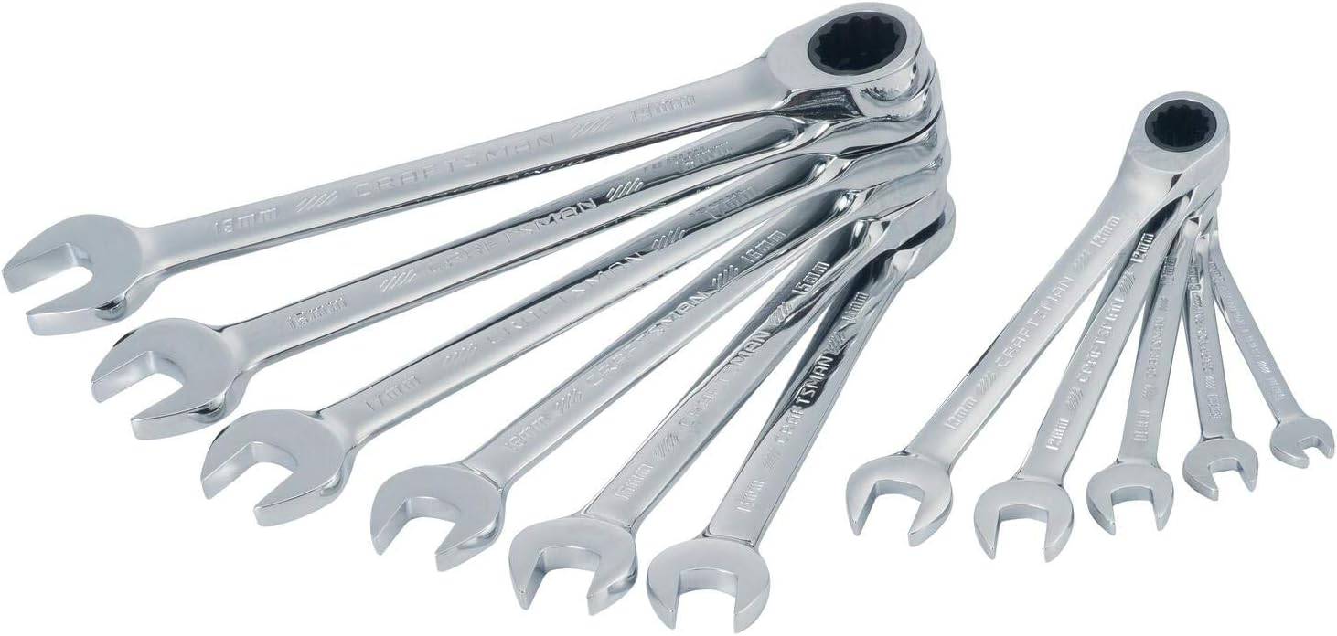 CRAFTSMAN Ratcheting Wrench Set, Metric, 11-Piece (CMMT87021) Pack of 2