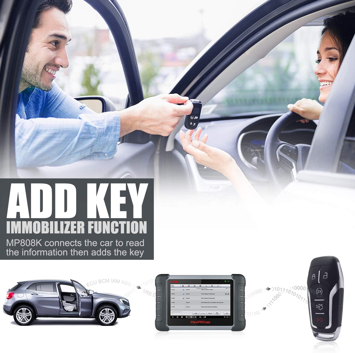 Autel Scanner MaxiPRO MP808K Car Diagnostic Scan Tool [with $150 Adapter kit], 2022 New Model of MP808, MaxiDAS DS808, Same as MS906, with Bi-Directional Control, All Systems Diagnostics, 30+ Services