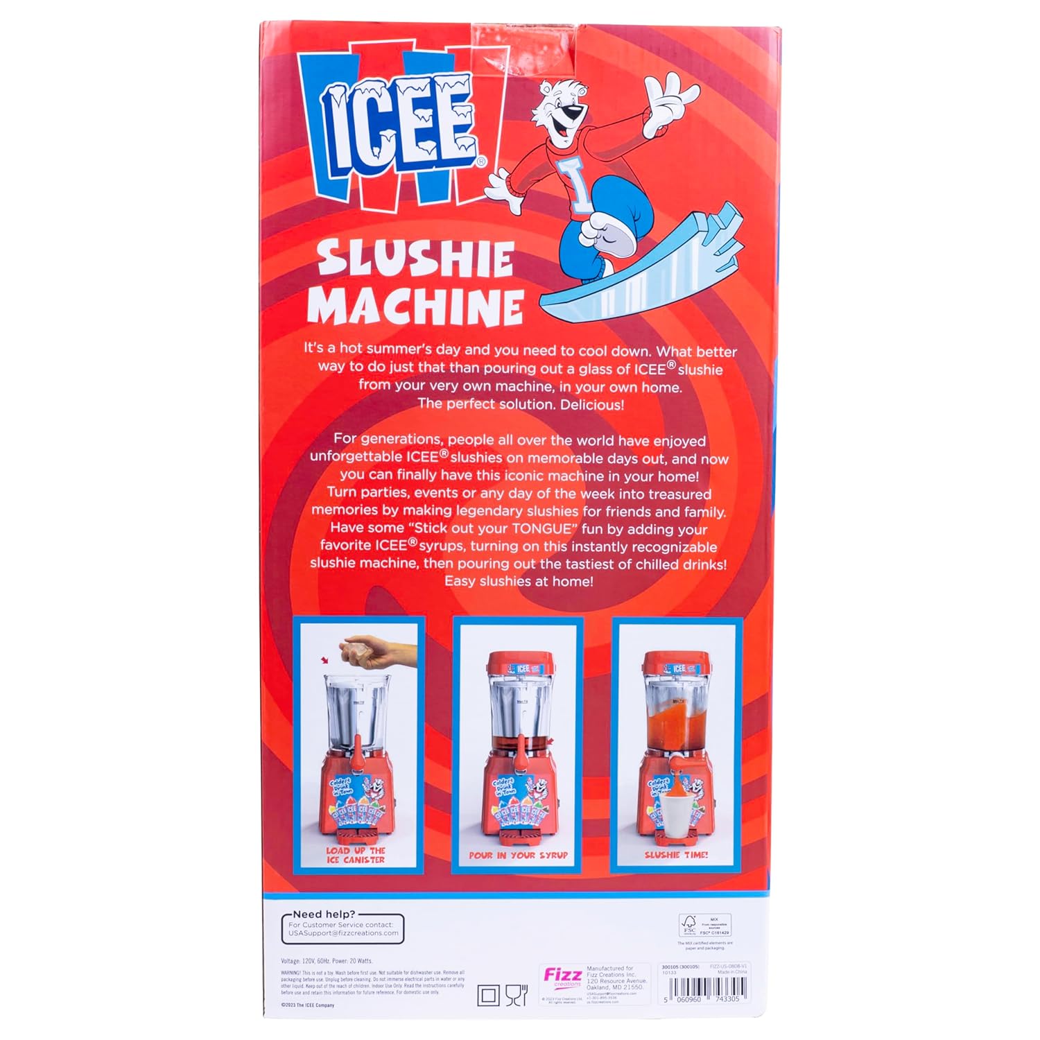 ICEE Home Countertop Slushie Maker. New for 2024. Creates up to 34Floz of Ice Cold ICEE Slushy. Make Ice Cold Slushies at Home! Officially Licensed ICEE Merchandise from Fizz Creations