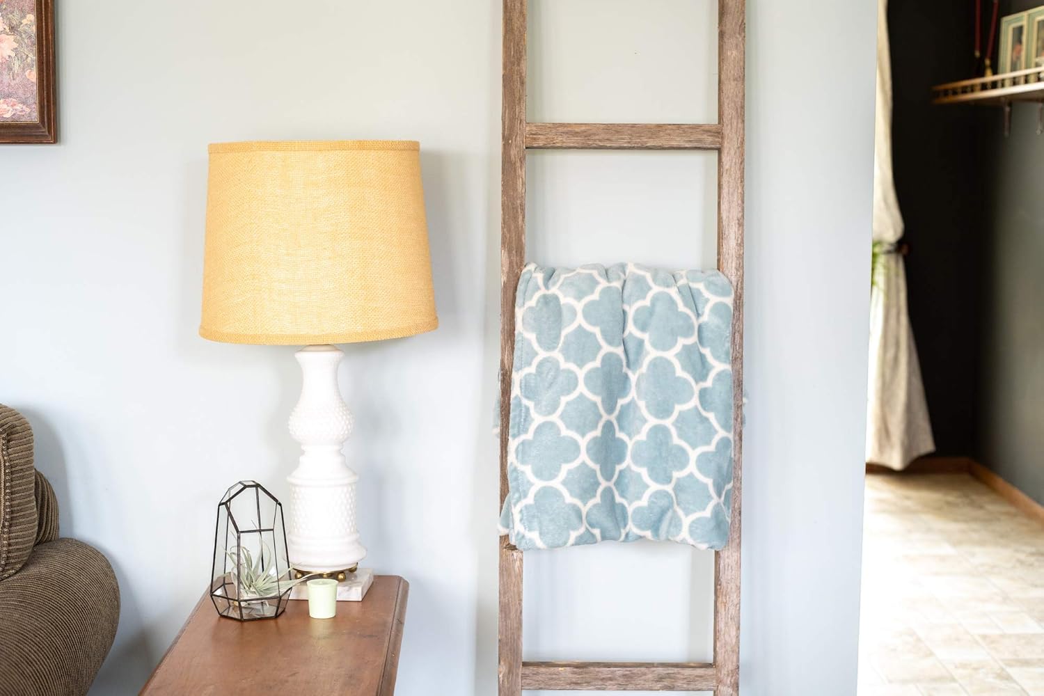 BarnwoodUSA Rustic Farmhouse Decorative Ladder - Our 6 ft Ladder can be Mounted Horizontally or Vertically and is Crafted from 100% Recycled and Reclaimed Wood | No Assembly Required | Weathered Gray