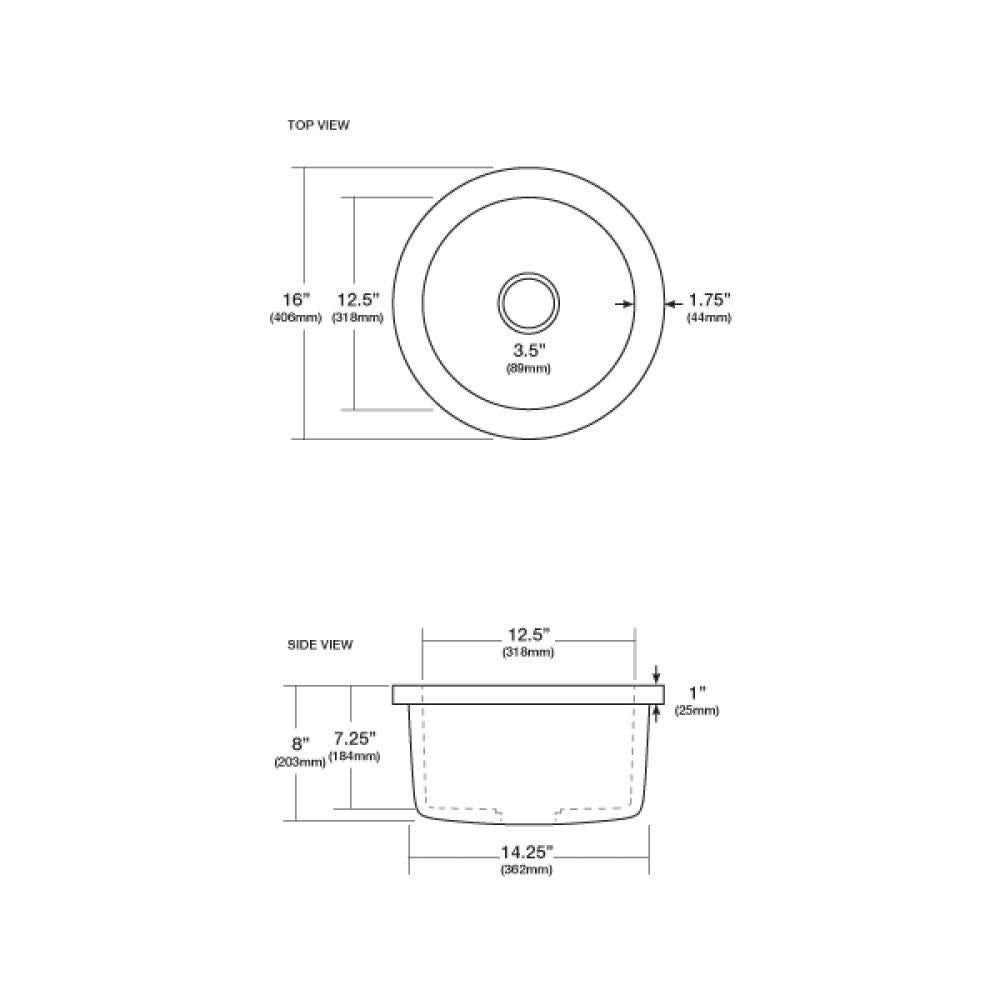 Native Trails NSB1607-S Olivos Bar u0026 Prep Sink - Slate