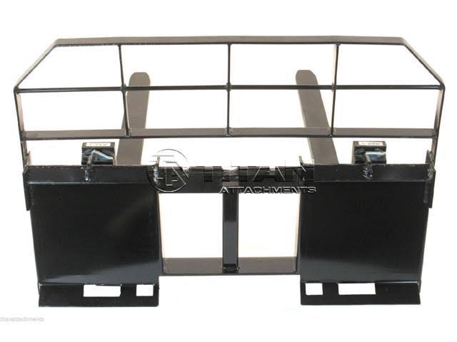 Titan Attachments 60x22 Skid Steer HD Pallet Fork Attachment 5500 lb Capacity Quick Tach Tractor