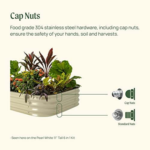 Vego garden Raised Garden Bed Kits, 17" Tall 9 in 1 8ft X 2ft Metal Raised Planter Bed for Vegetables Flowers Ground Planter Box-Modern Gray