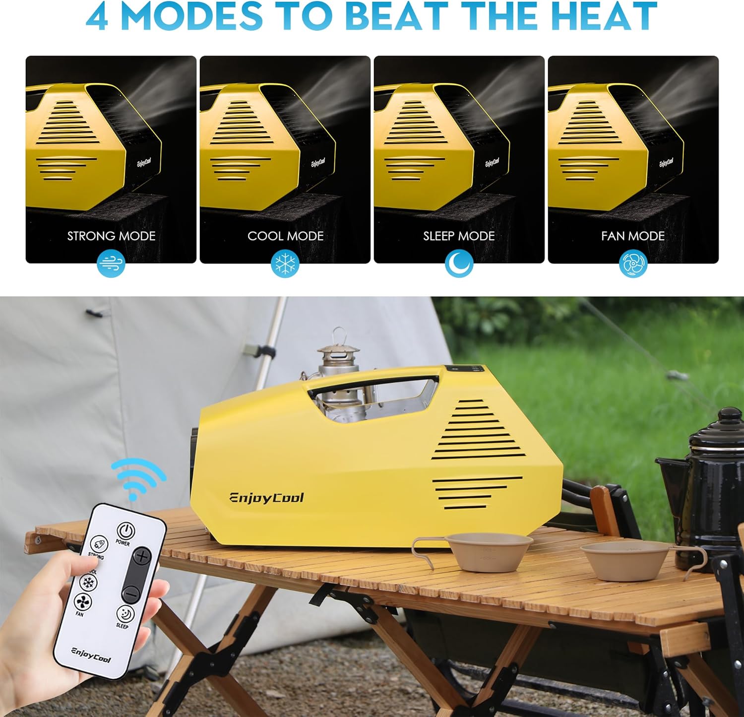 2380BTU Camping Air Conditioners - Enjoycool 14lb Tent Air Conditioner with Remote Control, Portable ac for Truck Outdoor/RVs/Fishing or Pet (Battery Not Included)
