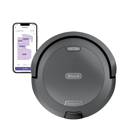 Shark Navigator Robot Vacuum and Self-Empty Base with Bagless 60-Day Capacity Self-Empty Base, SmartPath Navigation, Powerful Pet Hair Pickup, Anti-Hair Wrap, For Carpets & Hard Floors, Grey, RV2120AE