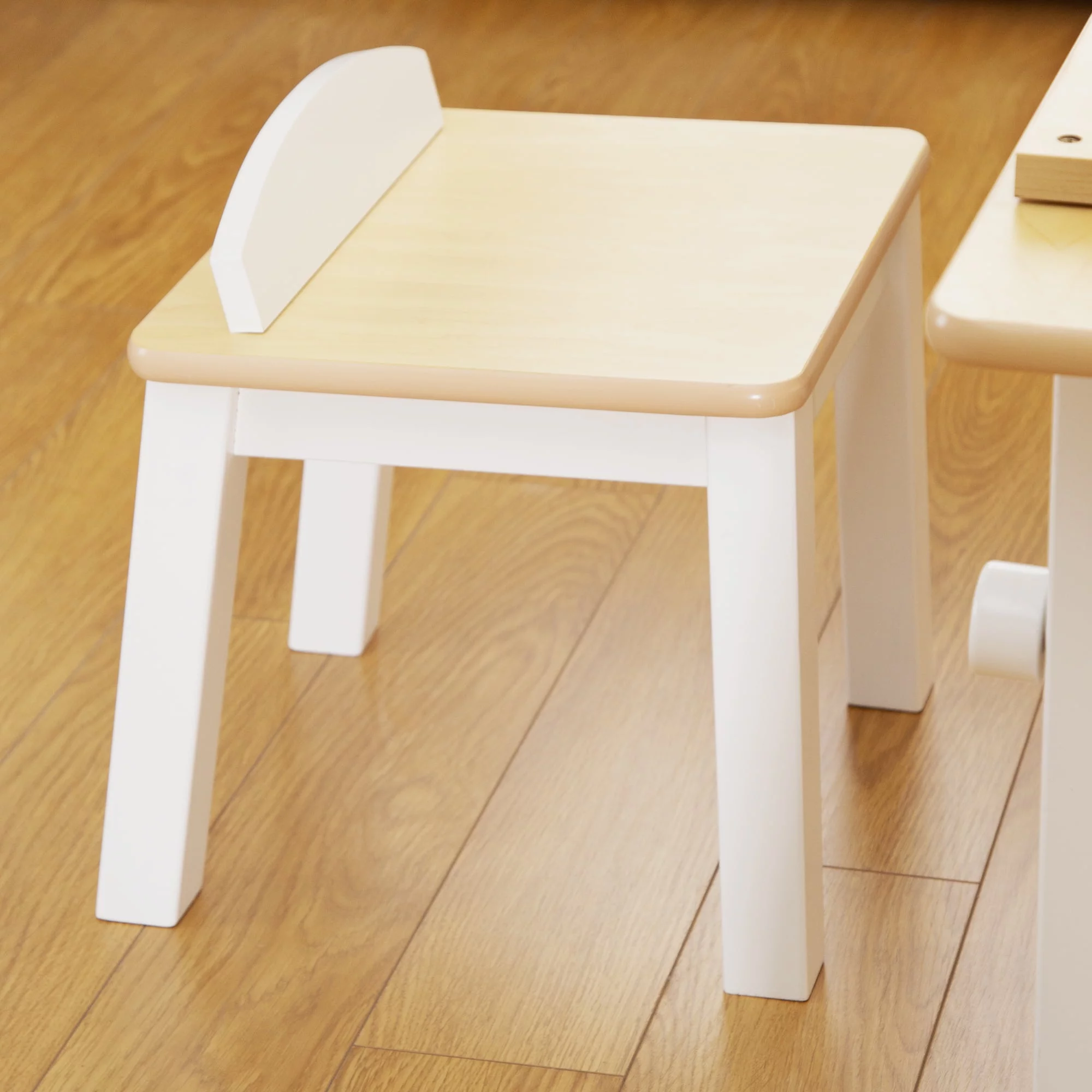 Guidecraft Arts and Crafts Center: Kids Activity Table and Drawing Desk with Stools, Storage Canvas Bins, Paper Roller, and Paint Cups | Toddlers Work Station - Children's Wooden Learning Furniture