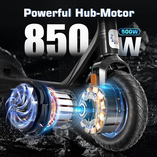 Caroma Electric Scooter, Peak 850W Powerful Motor, 30 Miles Long Range and 36 MPH Top Speed, Turn Signal & Cruise Control, Folding Electric Scooter Adults with Wide Pneumatic Wheel