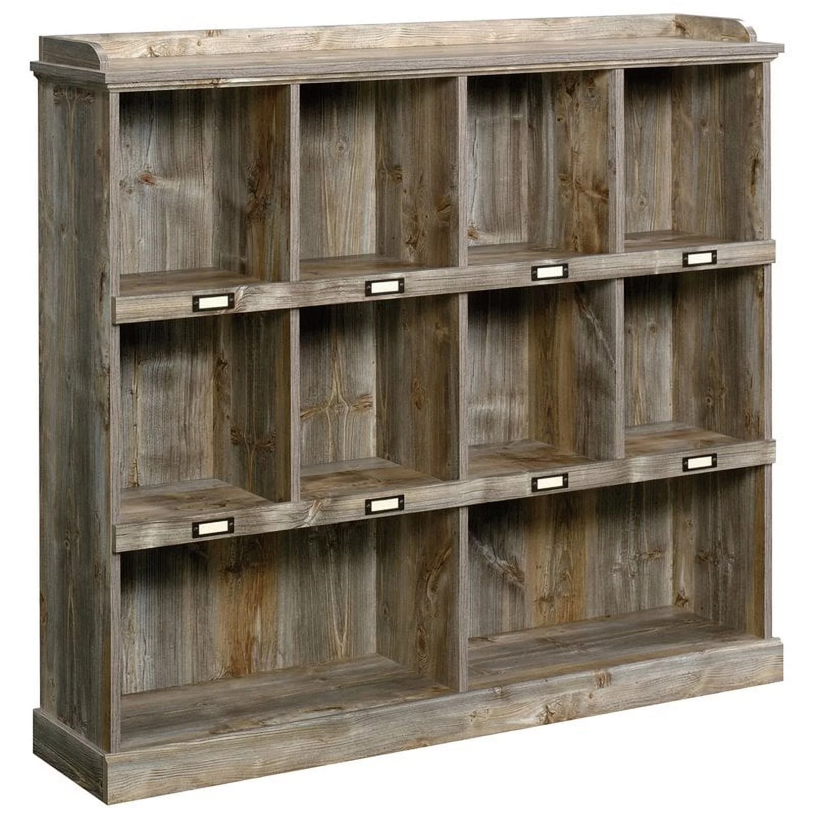 Pemberly Row 10-Cubby Engineered Wood Bookcase in Rustic Cedar/Brown - Curated Treasures Market