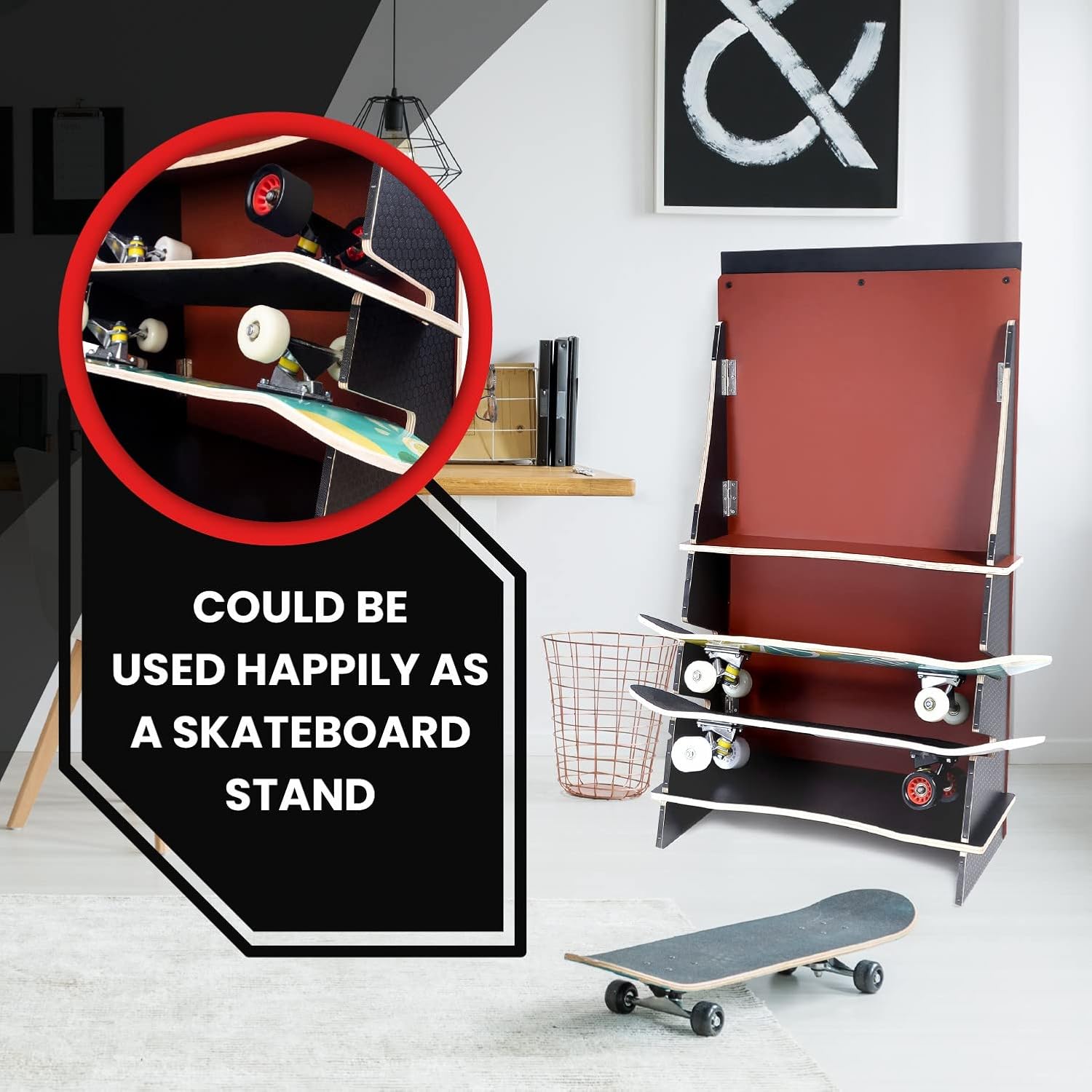 Andjoor Skateboard ramp Bike ramp Scooter ramp Skate ramp RC ramp BMX ramp RC car ramp Bike ramps for Kids Jumping - Skateboard Accessories for Boys & Girls Display Skateboard Rack Floor Stand Holder