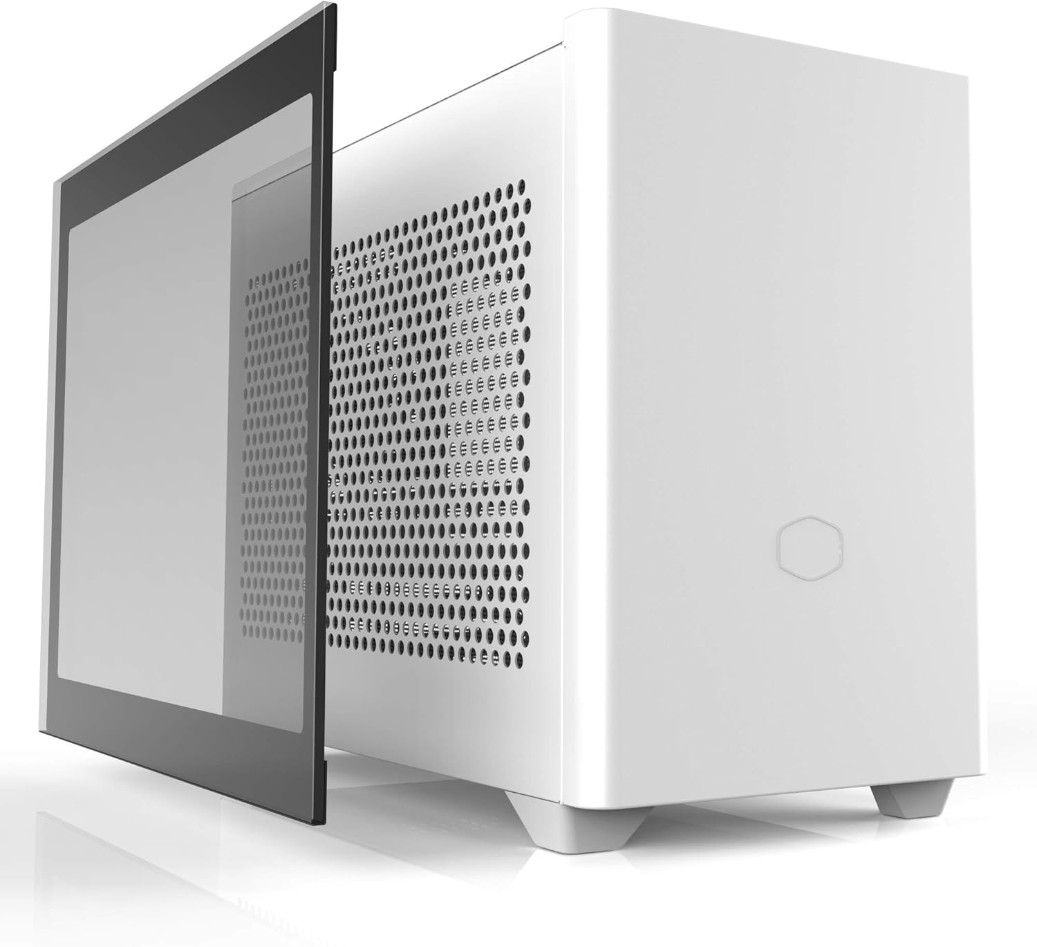 Cooler Master NR200P White SFF Small Form Factor Mini-ITX Case with Tempered glass or Vented Panel Option, PCI Riser Cable, Triple-slot GPU, Tool-Free and 360 Degree Accessibility